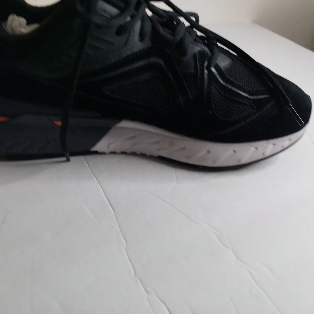 FitVille Men's Black Athletic Leather Shoes Size 8.5